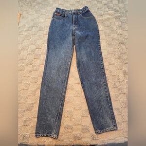 Vintage Lawman Jeans womans  5 cotton mom high rise Embroider made in Hong Kong